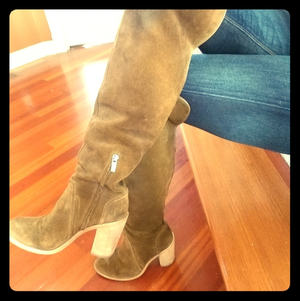 Vince Camuto knee high sued boots